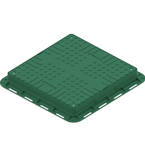 Люк смотровой садовый квадратный  (max 1т) зеленый 680*680мм — строительные материалы для мастеров и прорабов | Dirom