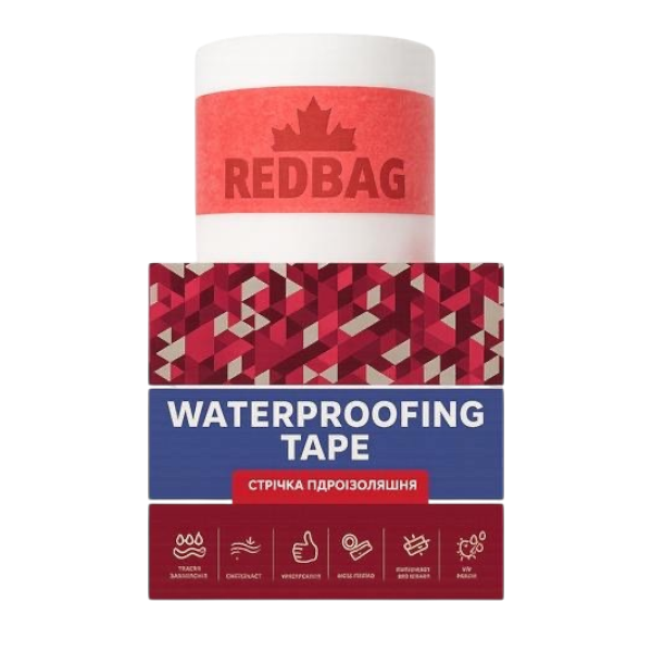 Лента гидроизоляционная RED BAG PS 12см*10м — строительные материалы для мастеров и прорабов | Dirom