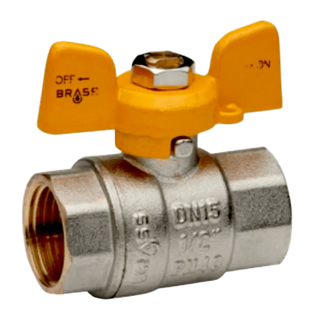 Кран шаровый Brass 15 1/2' ВВ бабочка — строительные материалы для мастеров и прорабов | Dirom