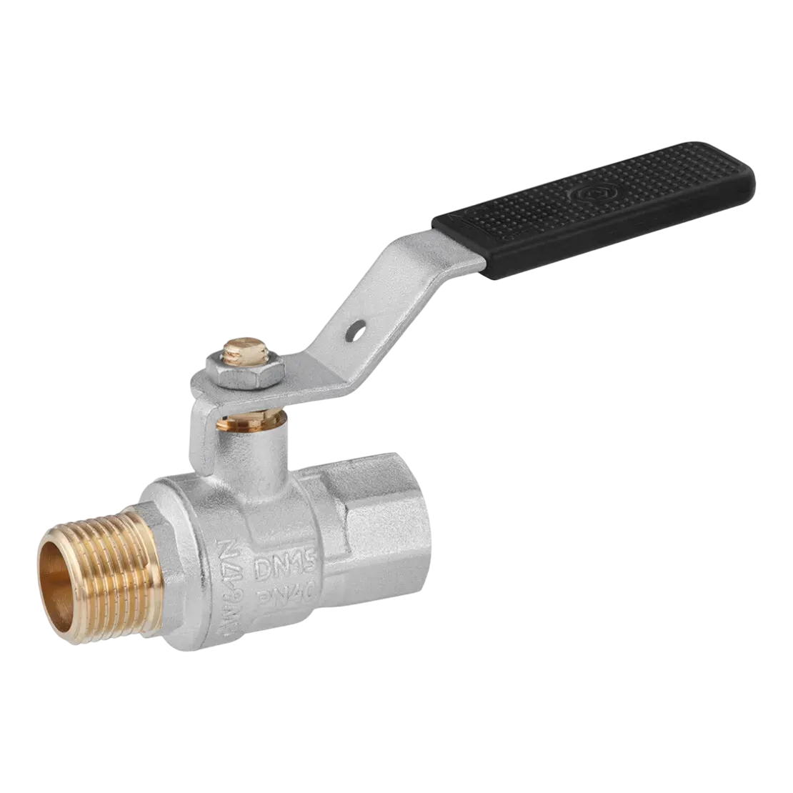 Кран шаровый Kroner 1/2" ВЗ PN40 ручка никель — строительные материалы для мастеров и прорабов | Dirom