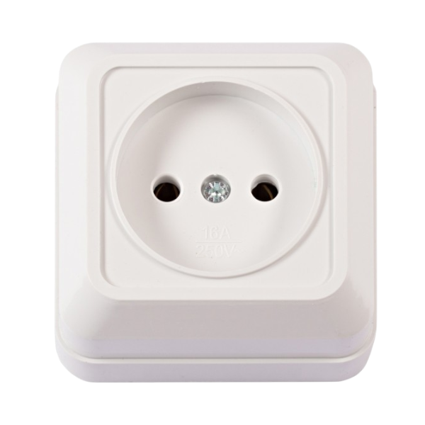 Розетка LUXEL Опера  накладная 2001 белый — строительные материалы для мастеров и прорабов | Dirom