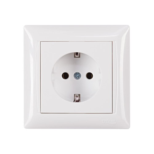 Розетка с заземлением PRIMERA (белый) 3004 — строительные материалы для мастеров и прорабов | Dirom