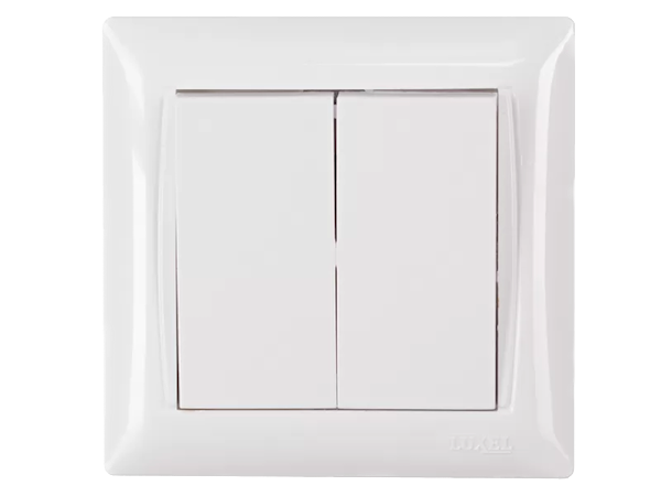 Выключатель двойной PRIMERA белый 3003 — строительные материалы для мастеров и прорабов | Dirom