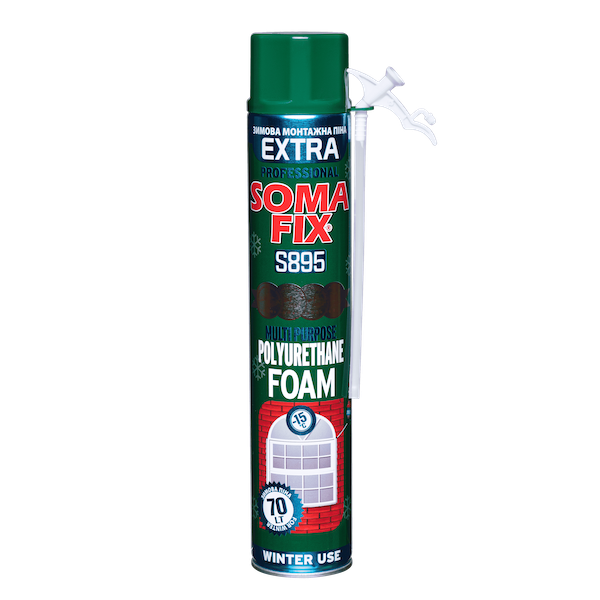 Піна монтажна SOMA FIX EXTRA S895  всесезонна/зимова (побутова), 850 мл (вихід 70 л) — будматеріали для майстрів та виконробів | Dirom