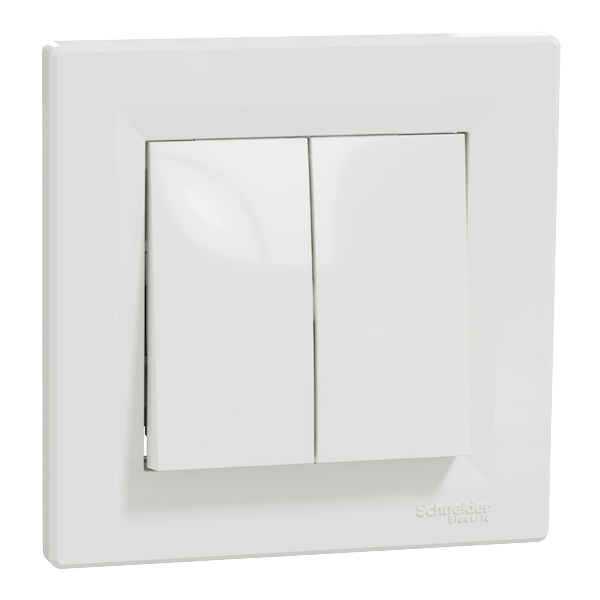 Вимикач Schneider Asfora 2-х клав самозаж білий. EPH0300121 — будматеріали для майстрів та виконробів | Dirom