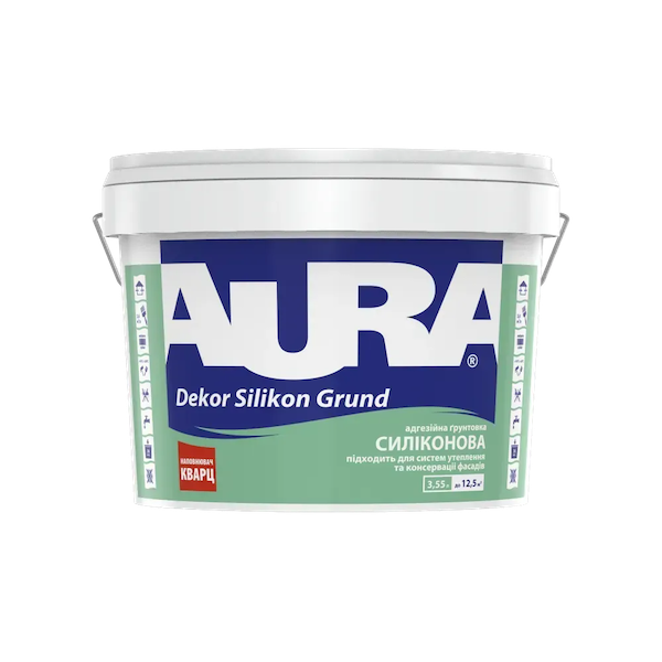 Грунтовка AURA Dekor Silikon Grund универсальная силиконовая кварцевая, 2,5 л (3,55кг) (РОЗПРОДАЖ) — строительные материалы для мастеров и прорабов | Dirom