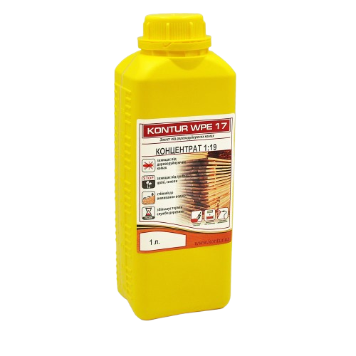 Антисептик KONTUR WPE-17 для древесины (защита от насекомых) (1:19), 1 л — строительные материалы для мастеров и прорабов | Dirom