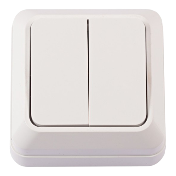 Вимикач LUXEL Opera 2-й накладн.2003 білий — будматеріали для майстрів та виконробів | Dirom