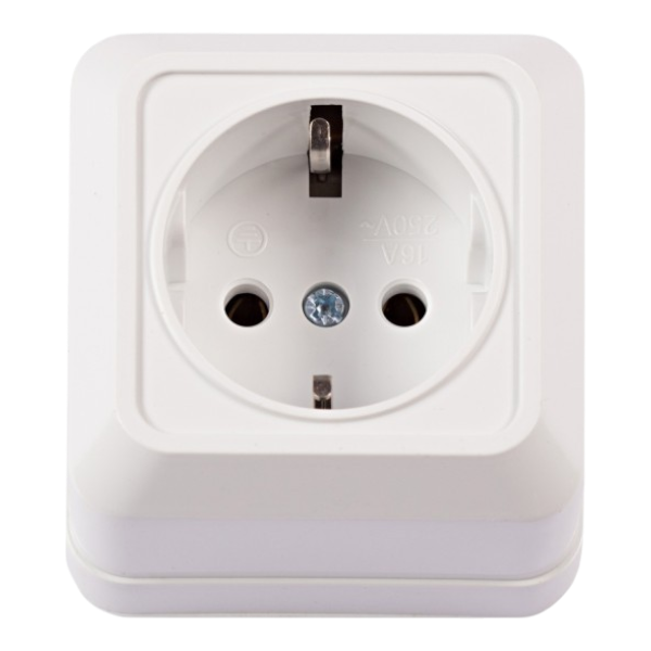 Розетка LUXEL Опера з/к накладная 2004 белый  — строительные материалы для мастеров и прорабов | Dirom