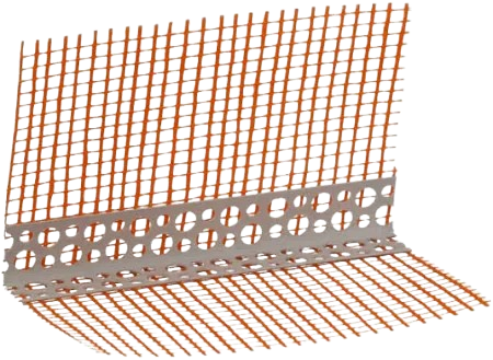 Уголок пласт. перфорированный  со  стеклосеткой TERMOMASTER  10*15 см 2,5м(упак,50шт) — строительные материалы для мастеров и прорабов | Dirom