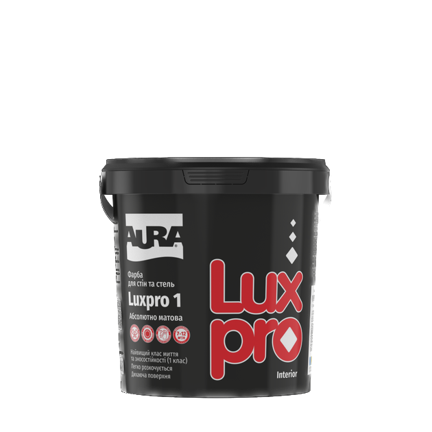 Краска AURA Luxpro 1 интерьерная (матовая) (база TR),  2,25л — строительные материалы для мастеров и прорабов | Dirom