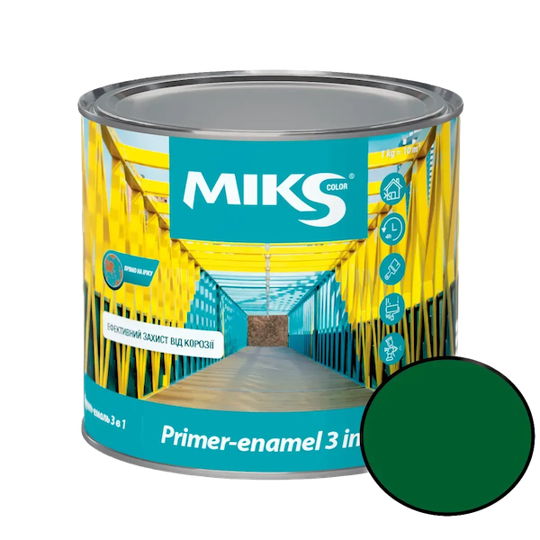 Грунт-эмаль "3 в 1" МIKS color (зеленая), 2,3 кг — строительные материалы для мастеров и прорабов | Dirom
