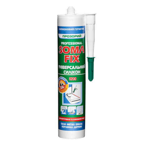 Силікон SOMA FIX універсальний (прозорий), 280 мл — будматеріали для майстрів та виконробів | Dirom