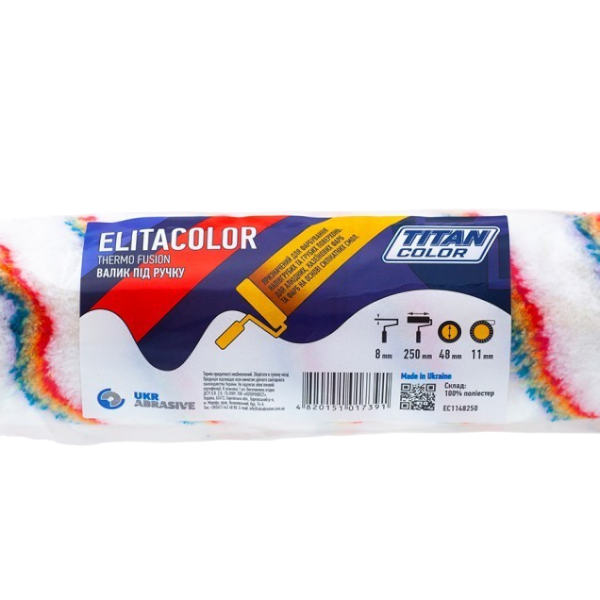 Валік Elitacolor під ручку, 8*48*250 мм, ворс 11 мм, TITAN COLOR — будматеріали для майстрів та виконробів | Dirom