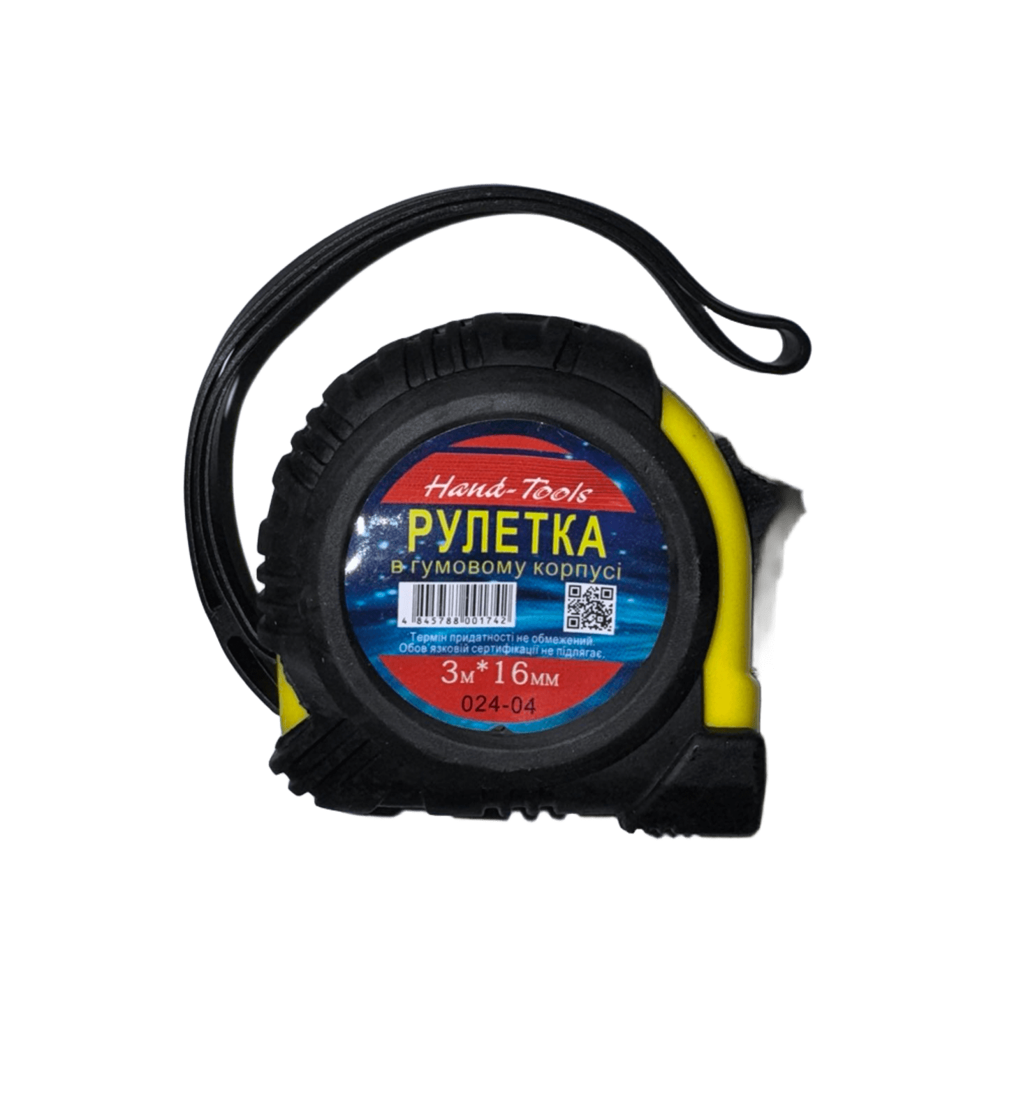 Рулетка в резиновом корпусе 3м*16мм Hand Tools 024-04 — строительные материалы для мастеров и прорабов | Dirom