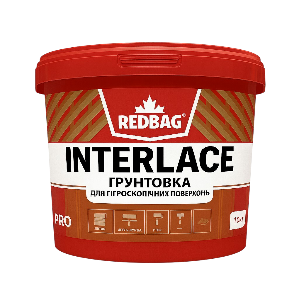 Грунтовка для гигроскопических поверхностей INTERLACE  концентрат 1:5 10кг (пал.44шт)  — строительные материалы для мастеров и прорабов | Dirom