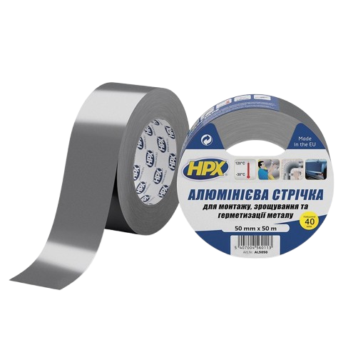 Стрічка алюмінієва HPX AL5050 50мм*50м  — будматеріали для майстрів та виконробів | Dirom
