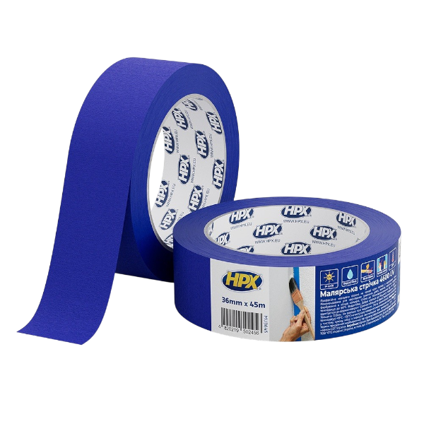 Лента малярная HPX MU4845 стойкая к ультрафиолету 48 мм х 45 м (синяя) — строительные материалы для мастеров и прорабов | Dirom