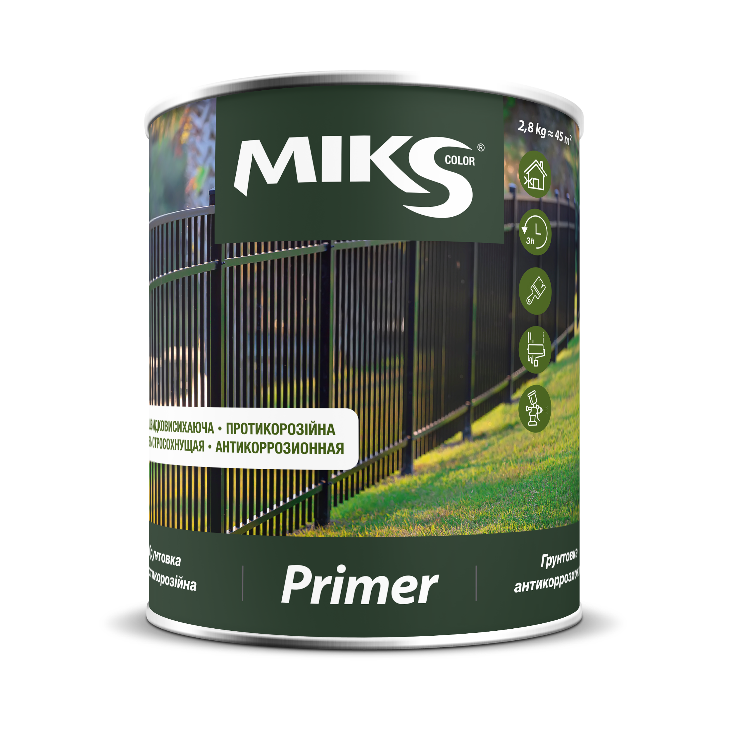 Грунтовка МIKS соlor антикоррозионная (красно-коричневая), 2,8кг — строительные материалы для мастеров и прорабов | Dirom