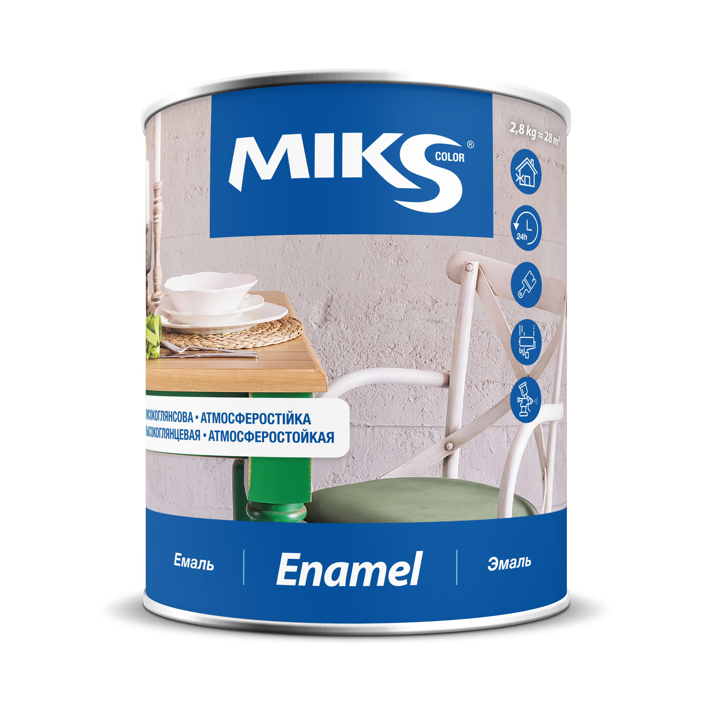 Эмаль МIKS color алкидная (голубая), 2,8 кг — строительные материалы для мастеров и прорабов | Dirom