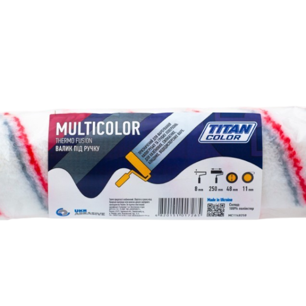 Валік Multicolor під ручку, 8*48*250 мм, ворс 11 мм, TITAN COLOR — будматеріали для майстрів та виконробів | Dirom