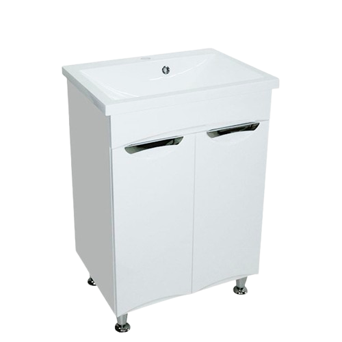 Тумба Альпина з умивальником Bianco 50 (Cersanit) бел (2 фасада) — строительные материалы для мастеров и прорабов | Dirom