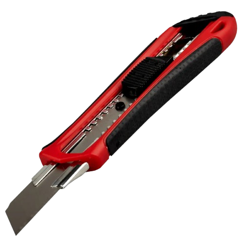 Ніж HAISSER пластиковий, 18 мм, сегментоване.лезо, гумові вставки 88465 — будматеріали для майстрів та виконробів | Dirom