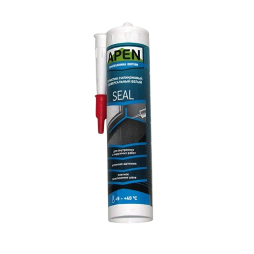 Герметик силиконовый APEN универсальный (белый), 280 мл — строительные материалы для мастеров и прорабов | Dirom