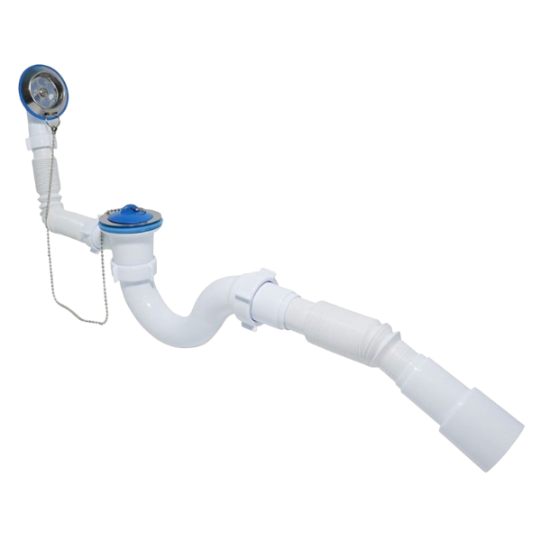 Сіфон для ванной хвиля ″Waterstal″, 1*1/2  гнучка труба з виходом в каналізацію 40/50 А - 40089 — будматеріали для майстрів та виконробів | Dirom