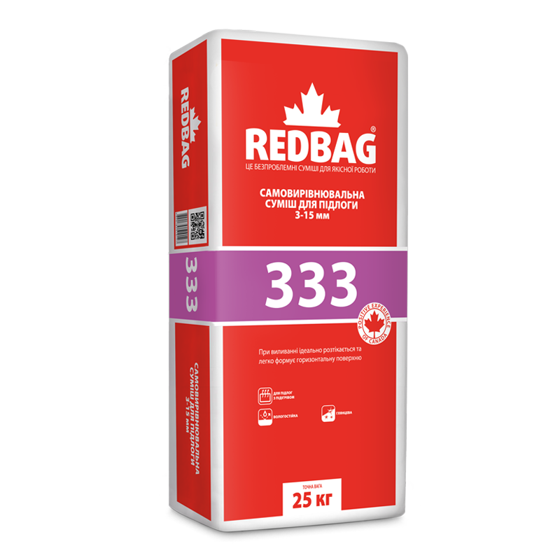 333 Самовыравнивающаяся смесь для пола, 3-15мм 25кг (48шт/пал.) — строительные материалы для мастеров и прорабов | Dirom