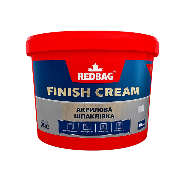Шпаклівка акрилова FINISH CREAM RED BAG  15 кг (44шт/пал) — будматеріали для майстрів та виконробів | Dirom