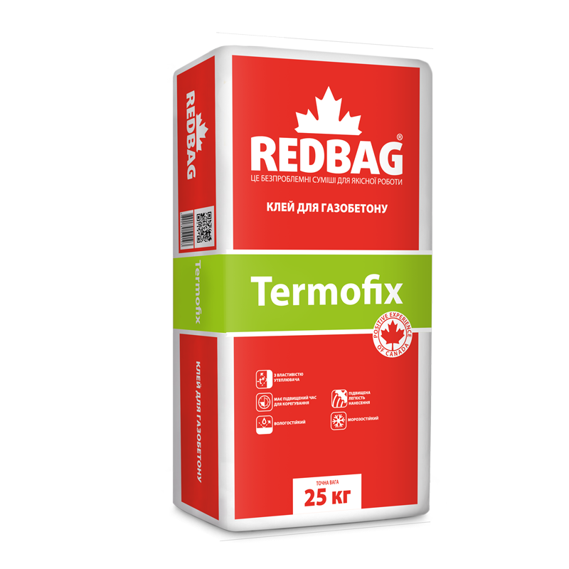 Клей для газобетона Termofix 25кг (48шт/пал.) — строительные материалы для мастеров и прорабов | Dirom