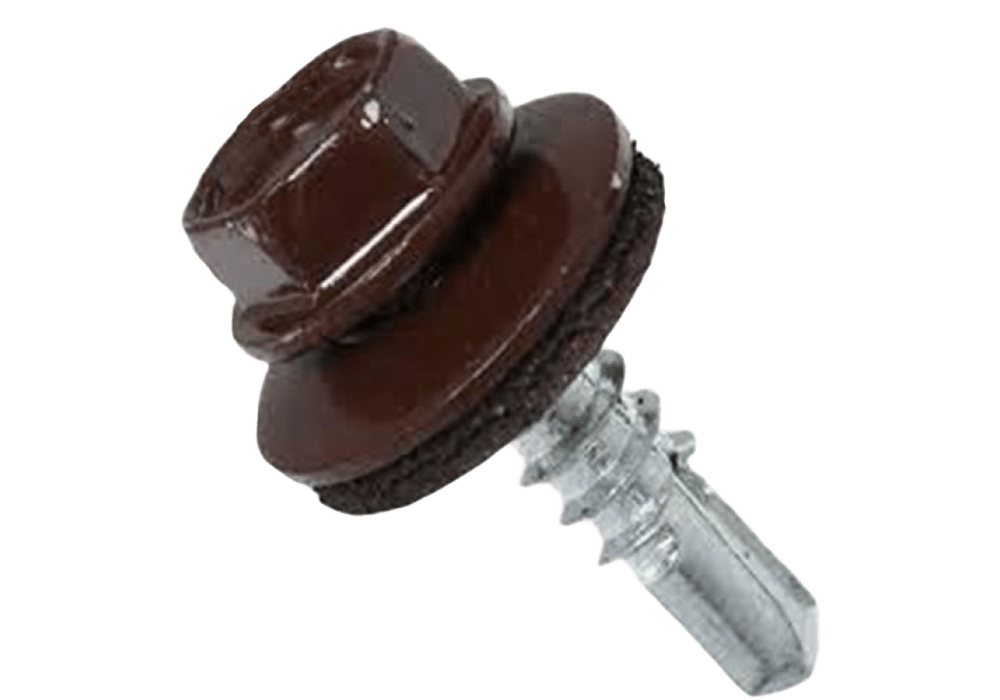 Саморез кровельный RAL 8019(темно-коричневый) 4,8*19 (шестигран.головка 8мм, шаг резьбы 1.06мм)250шт — строительные материалы для мастеров и прорабов | Dirom