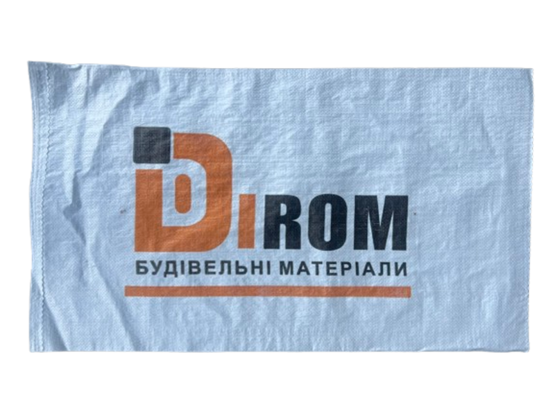 Мішок поліпропіленовий 50/105 (великий) з логотипом — будматеріали для майстрів та виконробів | Dirom