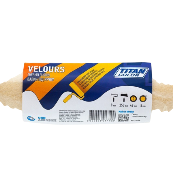 Валик Velours под ручку, 8*48*250 мм, ворс 5 мм, TITAN COLOR (БРИГАДИР Standart 70-011) — строительные материалы для мастеров и прорабов | Dirom