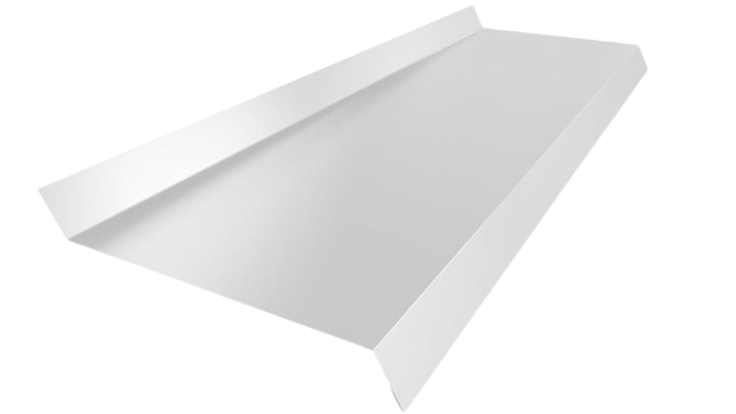 Отлив оконный 20 см RAL 9003(белый)   1250мм (0,4мм) — строительные материалы для мастеров и прорабов | Dirom