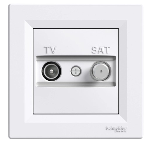 Розетка Schneider Asfora TV-SAT БІЛА прохідна EPH3400221 — будматеріали для майстрів та виконробів | Dirom