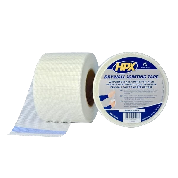 Стрічка-серпянка армуюча для швів HPX FT10090 DRYWALL JOINTING TAPE 100мм х 90м біла 5407004560175 — будматеріали для майстрів та виконробів | Dirom