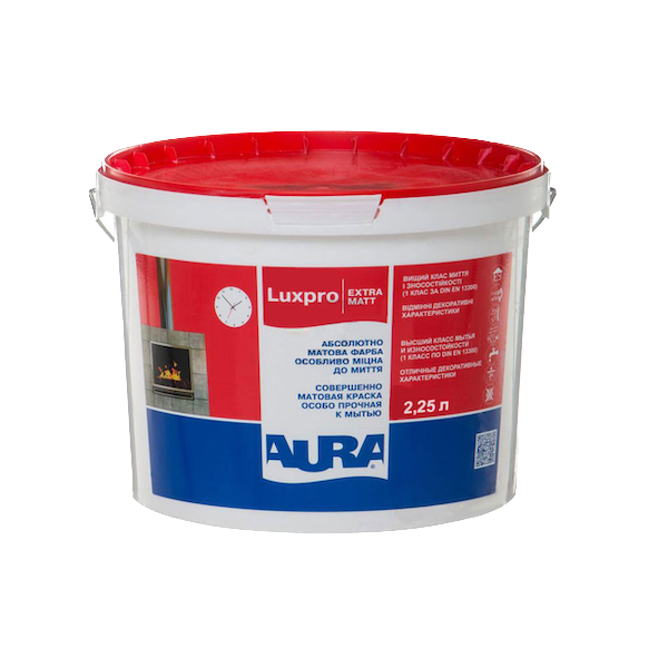 Краска AURA Luxpro Extramatt интерьерная (матовая) (база TR), 2,25 л — строительные материалы для мастеров и прорабов | Dirom
