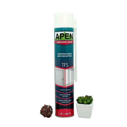 Піна монтажна APEN TFS літня/зимова (побутова), 730 мл (вихід до 65 л) — будматеріали для майстрів та виконробів | Dirom