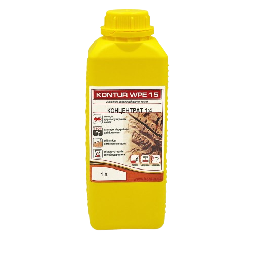 Антисептик KONTUR WPE-15 для древесины (защита от насекомых), (1:4) 1 л — строительные материалы для мастеров и прорабов | Dirom