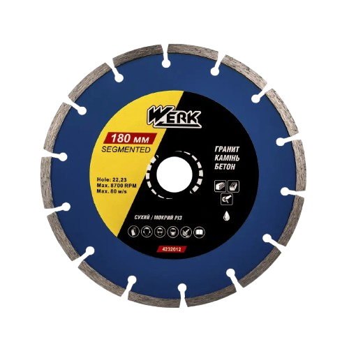 Диск алмазный Segment 1A1RSS/C3-W 230*7*22.23 WE110102/4232613 WERK (камень,бетон. быстрый рез) — строительные материалы для мастеров и прорабов | Dirom
