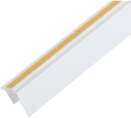 Рейка торцевая для гипсокартона ПВХ с самоклеящейся лентой 12,5мм (белый), L-2,5м( упак.48шт) — строительные материалы для мастеров и прорабов | Dirom