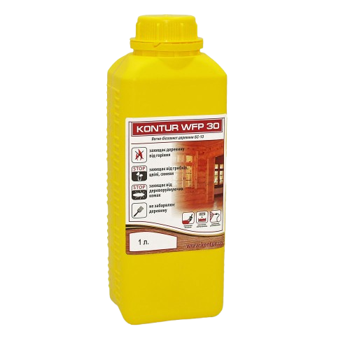 Антисептик KONTUR WFP-30 "Вогнебіозахист" для деревини (сухой концентрат, 1:19), 1 кг  — будматеріали для майстрів та виконробів | Dirom