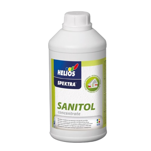 Антисептик-концетрат 1:4 HELIOS Sanitol с биоцидами, 1 л — строительные материалы для мастеров и прорабов | Dirom