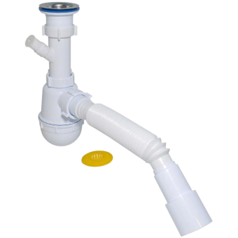 Сифон "Waterstal" 1*1/2 40 з одним отв.с гнучкою трубою А - 40059 — будматеріали для майстрів та виконробів | Dirom