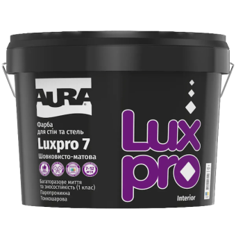 Фарба AURA Luxpro 7 інтер'єрна акрилатна дисперсійна (шовково-матова) (база TR), 9 л — будматеріали для майстрів та виконробів | Dirom