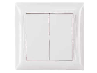 Вимикач подвійний PRIMERA білий 3003 — будматеріали для майстрів та виконробів | Dirom