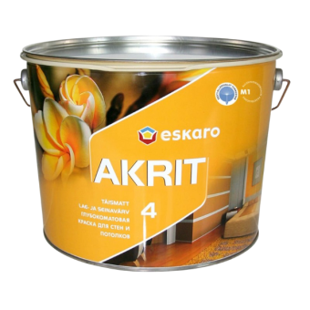 Фарба ESKARO Akrit 4 для стелi та стiн (глибокоматова), 9,5 л — будматеріали для майстрів та виконробів | Dirom