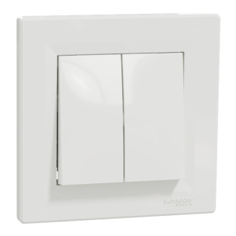 Вимикач Schneider Asfora 2-х клав самозаж білий. EPH0300121 — будматеріали для майстрів та виконробів | Dirom